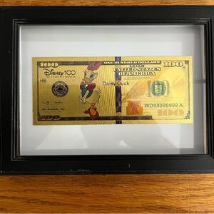 Disney Gold Daisy Duck Commemorative Note Framed Art